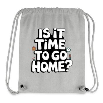Is It Time To Go Home? Travel Graphic - Stanley/Stella Recycled Gym Bag - heather grey - Front