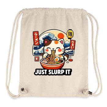Kawaii Ramen Cat: Just Slurp It - Stanley/Stella Recycled Gym Bag - natural - Front