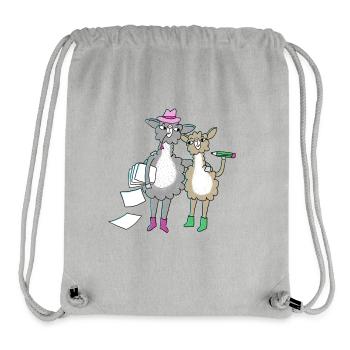 2 Lustige Lama Freunde - Stanley/Stella recycelter Gym Bag - Grau meliert - Vorne