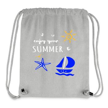 enjoy your Summer, Urlaub - Stanley/Stella recycelter Gym Bag - Grau meliert - Vorne
