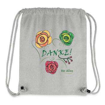 Danke für Alles, Blumenstrauß - Stanley/Stella recycelter Gym Bag - Grau meliert - Vorne