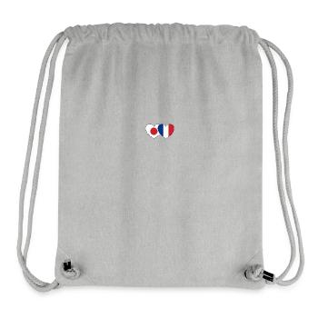 Japon France Flag Coeur - Sac à cordon recyclé Stanley/Stella - gris chiné - Devant