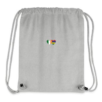 Ireland Mauritius Flag Heart - Stanley/Stella Recycled Gym Bag - heather grey - Front