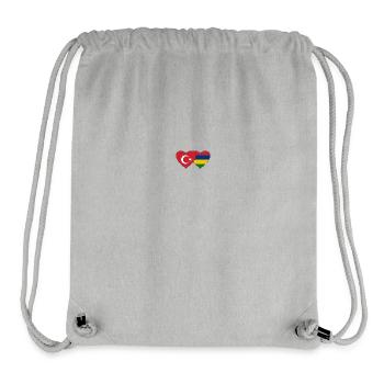 Turkey Mauritius Flag Heart - Stanley/Stella Recycled Gym Bag - heather grey - Front