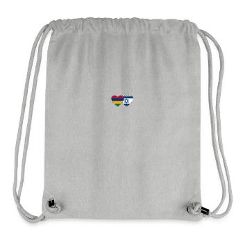 Mauritius Israel Flag Heart - Stanley/Stella Recycled Gym Bag - heather grey - Front