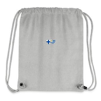 Finnland Uruguay Herz Flagge - Stanley/Stella recycelter Gym Bag - Grau meliert - Vorne