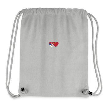 Serbia China Heart Flag - Stanley/Stella Recycled Gym Bag - heather grey - Front