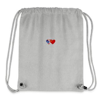 Drapeau du cœur de Cuba Chine - Sac à cordon recyclé Stanley/Stella - gris chiné - Devant