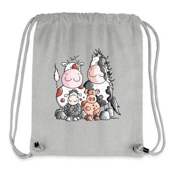 Lustige Bauernhoftiere - Tiere - Stanley/Stella recycelter Gym Bag - Grau meliert - Vorne