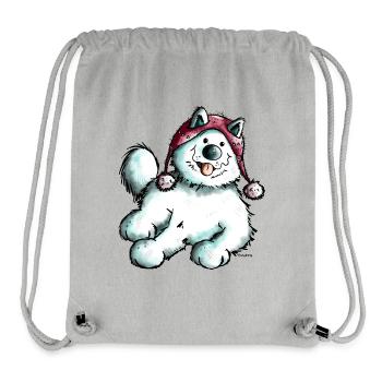 Happy Samoyed - Stanley/Stella Recycled Gym Bag - heather grey - Front