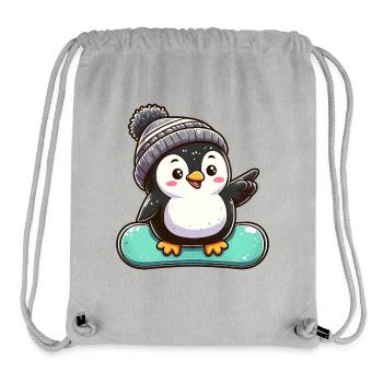 Pinguin Snowboarder Wintersport Design - Stanley/Stella recycelter Gym Bag - Grau meliert - Vorne