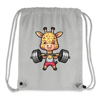 Giraffe with dumbbells fitness fun - Stanley/Stella Recycled Gym Bag - heather grey - Front