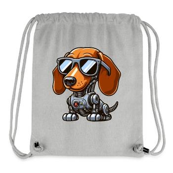 Dackel Roboter Sci-Fi Mech Cyborg Hund - Stanley/Stella recycelter Gym Bag - Grau meliert - Vorne
