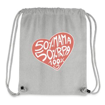 100% Liebe / Baby / Mädchen / Geburt / Mama / Papa - Stanley/Stella recycelter Gym Bag - Grau meliert - Vorne