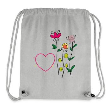 Flowers with a heart - Stanley/Stella Recycled Gym Bag - heather grey - Front