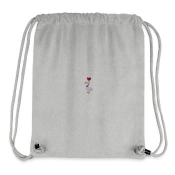 Gans mit Herzluftballon bestickt - Stanley/Stella recycelter Gym Bag - Grau meliert - Vorne