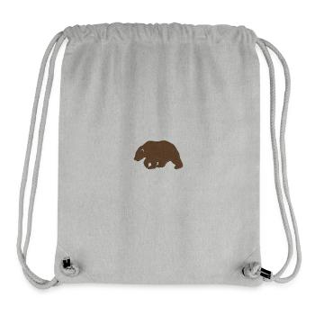 Braunbär bestickt - Stanley/Stella recycelter Gym Bag - Grau meliert - Vorne