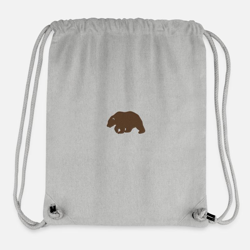 Brown bear embroidered - Stanley/Stella Recycled Gym Bag - heather grey