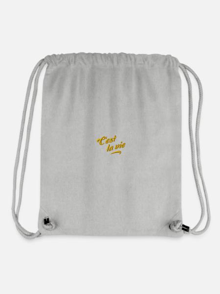 C'est la vie embroidered - Stanley/Stella Recycled Gym Bag - heather grey