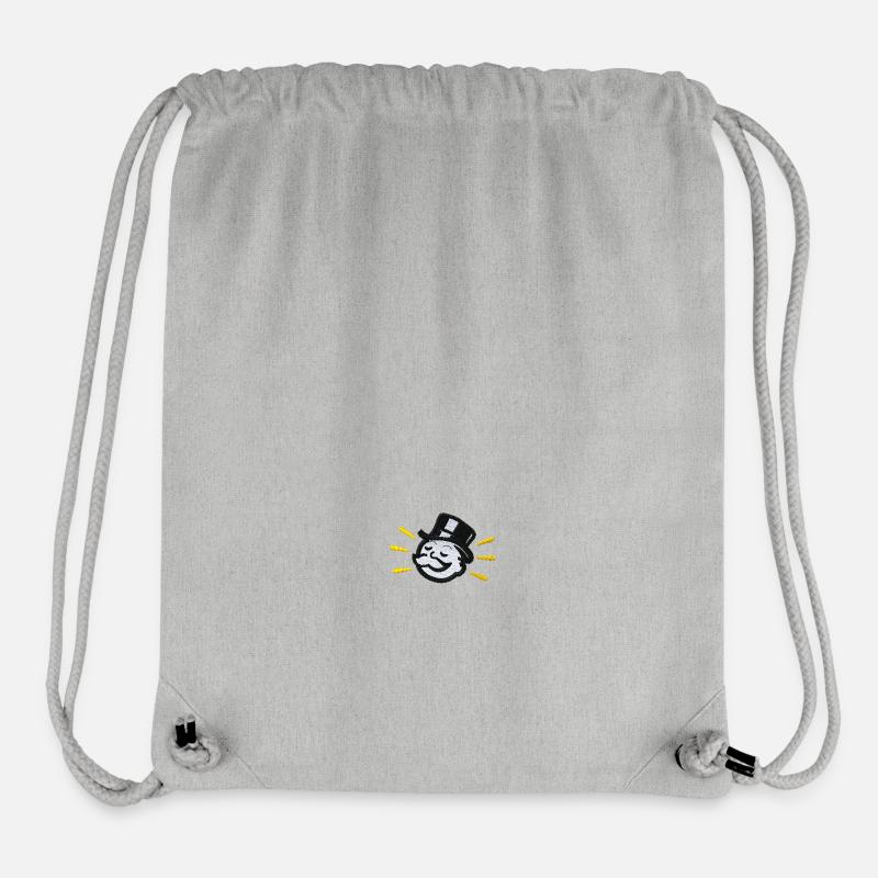Monopoly Mr. Monopoly Design Brodé - Sac à cordon recyclé Stanley/Stella - gris chiné