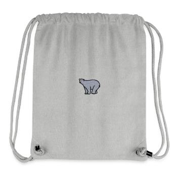 Ours polaire brodé - Sac à cordon recyclé Stanley/Stella - gris chiné - Devant