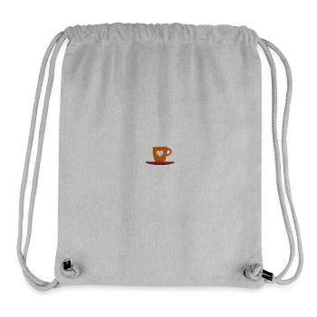 Kaffeetasse bestickt - Stanley/Stella recycelter Gym Bag - Grau meliert - Vorne