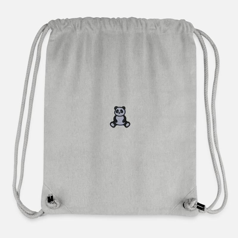 Panda bestickt - Stanley/Stella recycelter Gym Bag - Grau meliert