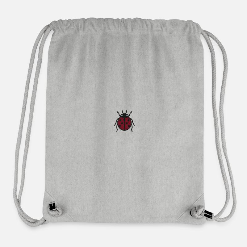 Coccinelle brodée - Sac à cordon recyclé Stanley/Stella - gris chiné