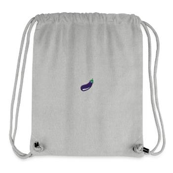 Aubergine brodée - Sac à cordon recyclé Stanley/Stella - gris chiné - Devant