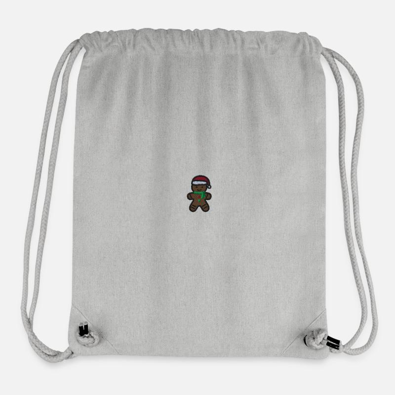 Weihnachts-Lebkuchenmann bestickt - Stanley/Stella recycelter Gym Bag - Grau meliert