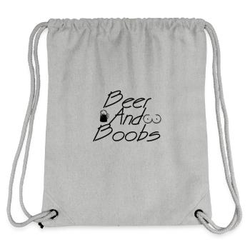 Beer and Boobs - Bier und Brüste - Stanley/Stella recycelter Gym Bag - Grau meliert - Hinten