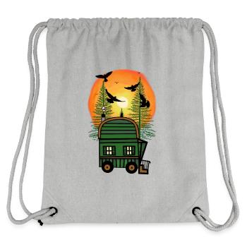 Bauwagen Naturfreund Freizeit Hippie wohnen Öko - Stanley/Stella recycelter Gym Bag - Grau meliert - Hinten