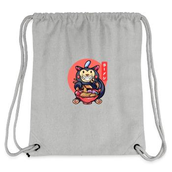 Lustige Katze Isst Ramen Niedliches Kätzchen - Stanley/Stella recycelter Gym Bag - Grau meliert - Hinten