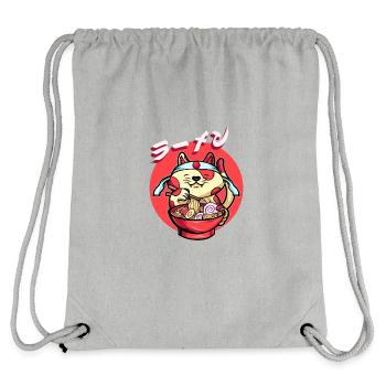 Lustige Katze Isst Ramen Niedliches Japanisches - Stanley/Stella recycelter Gym Bag - Grau meliert - Hinten