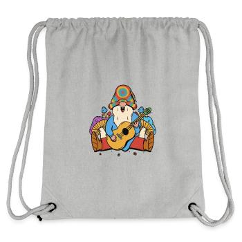 Hippie Gnome Dwarf Mushrooms Ecstasy Guitar Music - Stanley/Stella Recycled Gym Bag - heather grey - Back