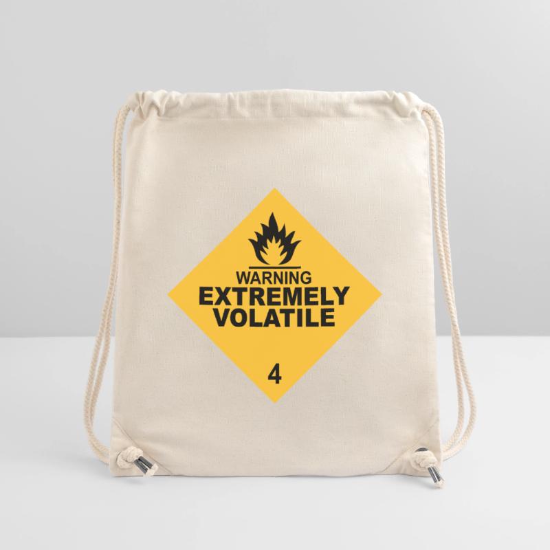 warning extremely volatile square II 2c Stanley/Stella recycelter Gym Bag