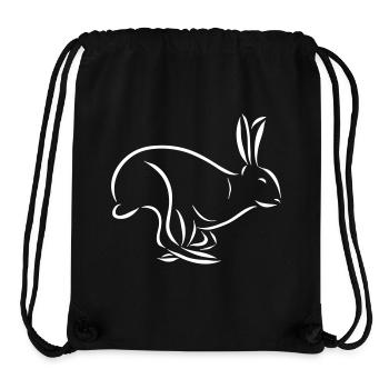 running Hare Hare long ear spoon drawing - Stanley/Stella Recycled Gym Bag - black - Front