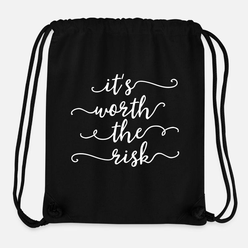 it's worth the risk - lettering - Stanley/Stella Recycled Gym Bag - black