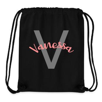 Vanessa nom Vornmae - Sac à cordon recyclé Stanley/Stella - noir - Devant