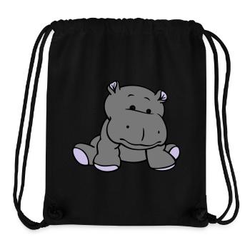 Hippo- / Nilpferd- / Flusspferd-Baby (3C) - Stanley/Stella recycelter Gym Bag - Schwarz - Vorne