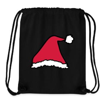 Chapeau de Père Noël - Sac à cordon recyclé Stanley/Stella - noir - Devant