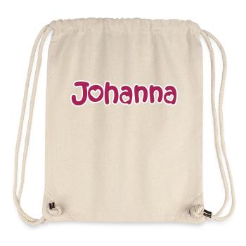 Johanna nom de famille prénom nom de jeune fille baptême nom jour - Sac à cordon recyclé Stanley/Stella - blanc naturel - Devant