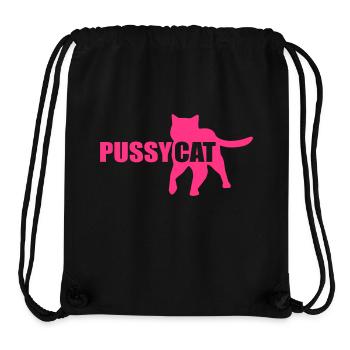 Pussycat cat kitty vector graphic - Stanley/Stella Recycled Gym Bag - black - Front