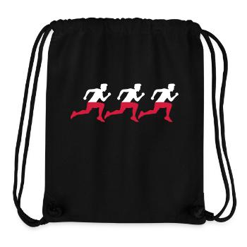 Pologne Pologne Polonais 3 amis Striker Fan de course - Sac à cordon recyclé Stanley/Stella - noir - Devant