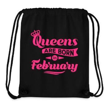 Queens are born in may february Geburtstag Februar - Sac à cordon recyclé Stanley/Stella - noir - Devant