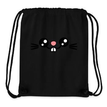 Ostergeschenke süßes Hasen Gesicht / Bunny Zähne - Stanley/Stella recycelter Gym Bag - Schwarz - Vorne