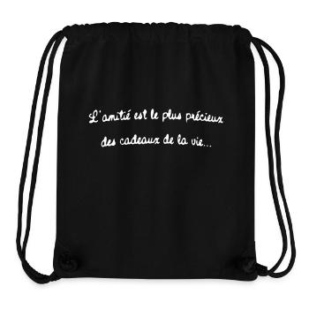 Amitié - Sac à cordon recyclé Stanley/Stella - noir - Devant