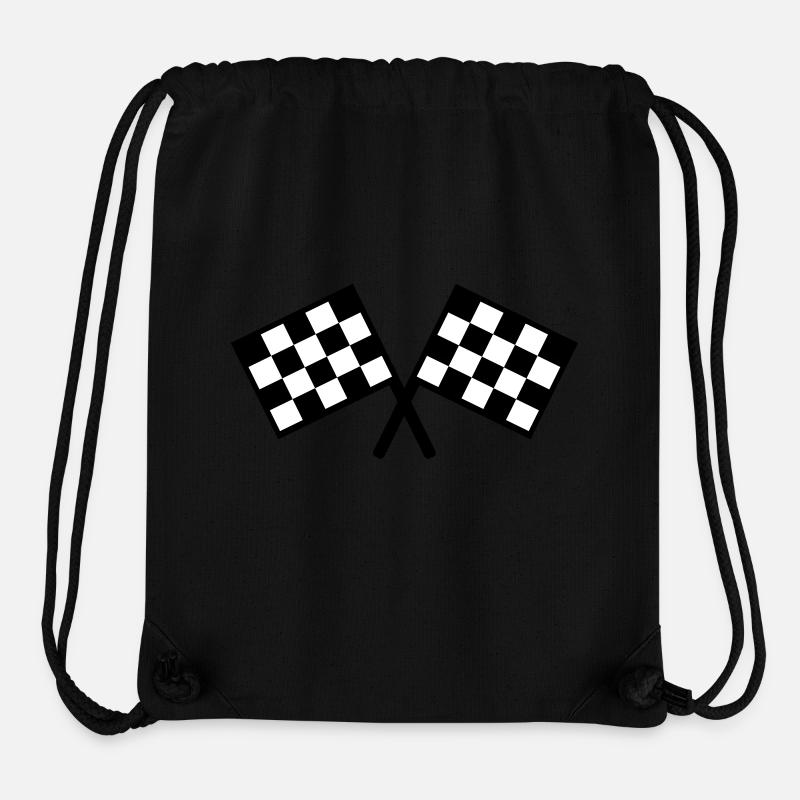 drapeaux - course automobile - Sac à cordon recyclé Stanley/Stella - noir