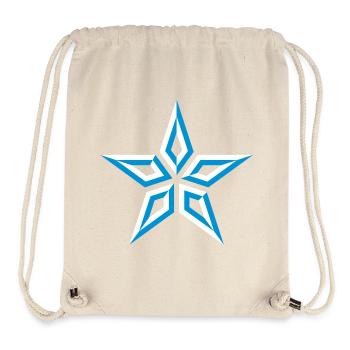 Design d’étoile (à cinq branches / Bleu et blanc) - Sac à cordon recyclé Stanley/Stella - blanc naturel - Devant