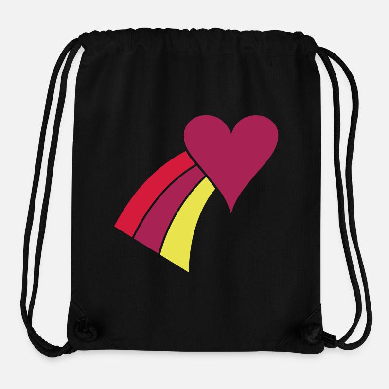 Rainbow Heart - Stanley/Stella Recycled Gym Bag - black